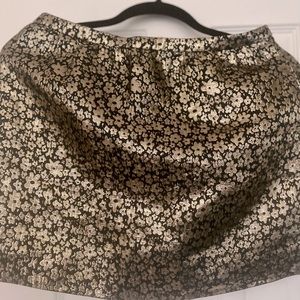 Vintage Gold Floral Lamé Mini Skirt